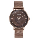 Sonata Quartz Analog Brown Dial Brown Stainless Steel Strap Watch For Women