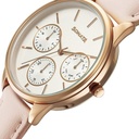 Sonata Eternia Quartz Multifunction Silver Dial Leather Strap Watch For Women