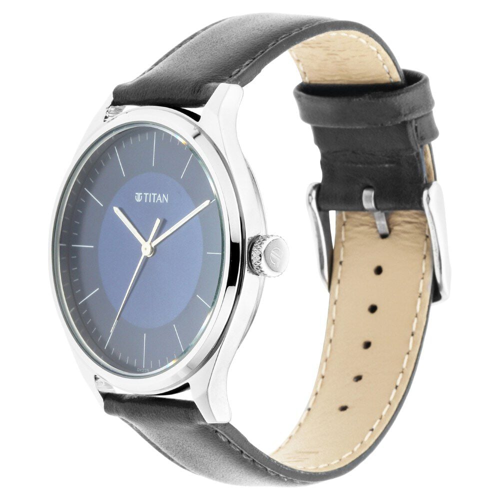 Titan Men's Urban Edge Lustrous Blue Dial Leather Watch