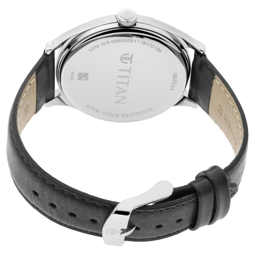 Titan Men's Urban Edge Lustrous Blue Dial Leather Watch