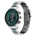 Fastrack Oceanyx - Ceramic Quartz Multifunction Green Dial Two Toned Strap Watch For Guys
