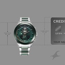 Fastrack Oceanyx - Ceramic Quartz Multifunction Green Dial Two Toned Strap Watch For Guys