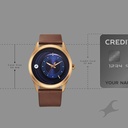 Fastrack Groove Quartz Analog Blue Dial Brown Leather Strap Watch For Guys