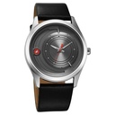 Fastrack Groove Quartz Analog Grey Dial Black Leather Strap Watch For Guys