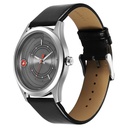 Fastrack Groove Quartz Analog Grey Dial Black Leather Strap Watch For Guys