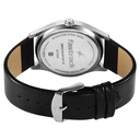 Fastrack Groove Quartz Analog Grey Dial Black Leather Strap Watch For Guys