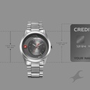 Fastrack Groove Quartz Analog Grey Dial Silver Stainless Steel Strap Watch For Guys