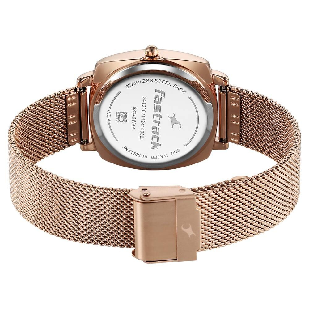 Fastrack Stunners X Quartz Analog Green Dial Stainless Steel Strap Watch For Girls