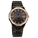 Titan Regalia Dodecagon Quartz Analog with Date Grey Dial Black Stainless Steel Strap Watch For Men