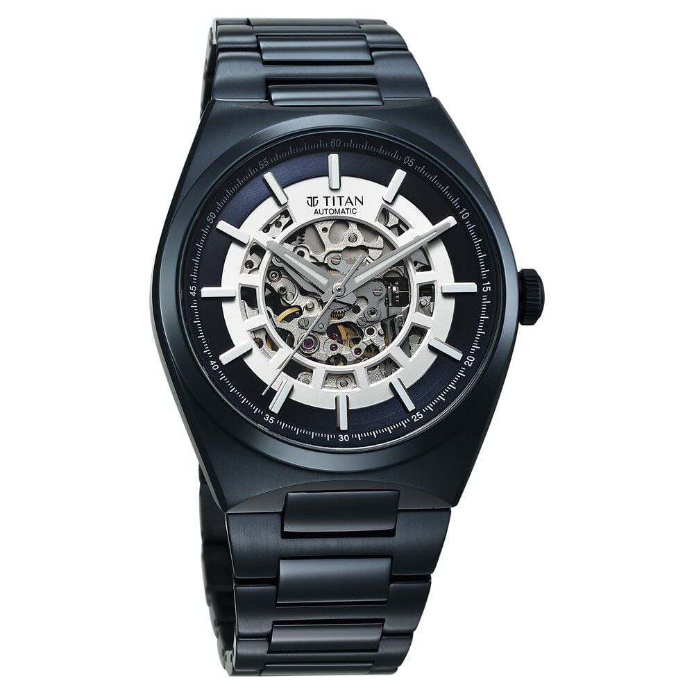 Titan Nexus Skeletal Automatic Analog with Blue Dial Blue Stainless Steel Strap Watch for Men