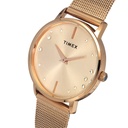 Timex Fashion Women's Rose Gold Dial Round Case 2 Hands Function Watch -TWEL15602