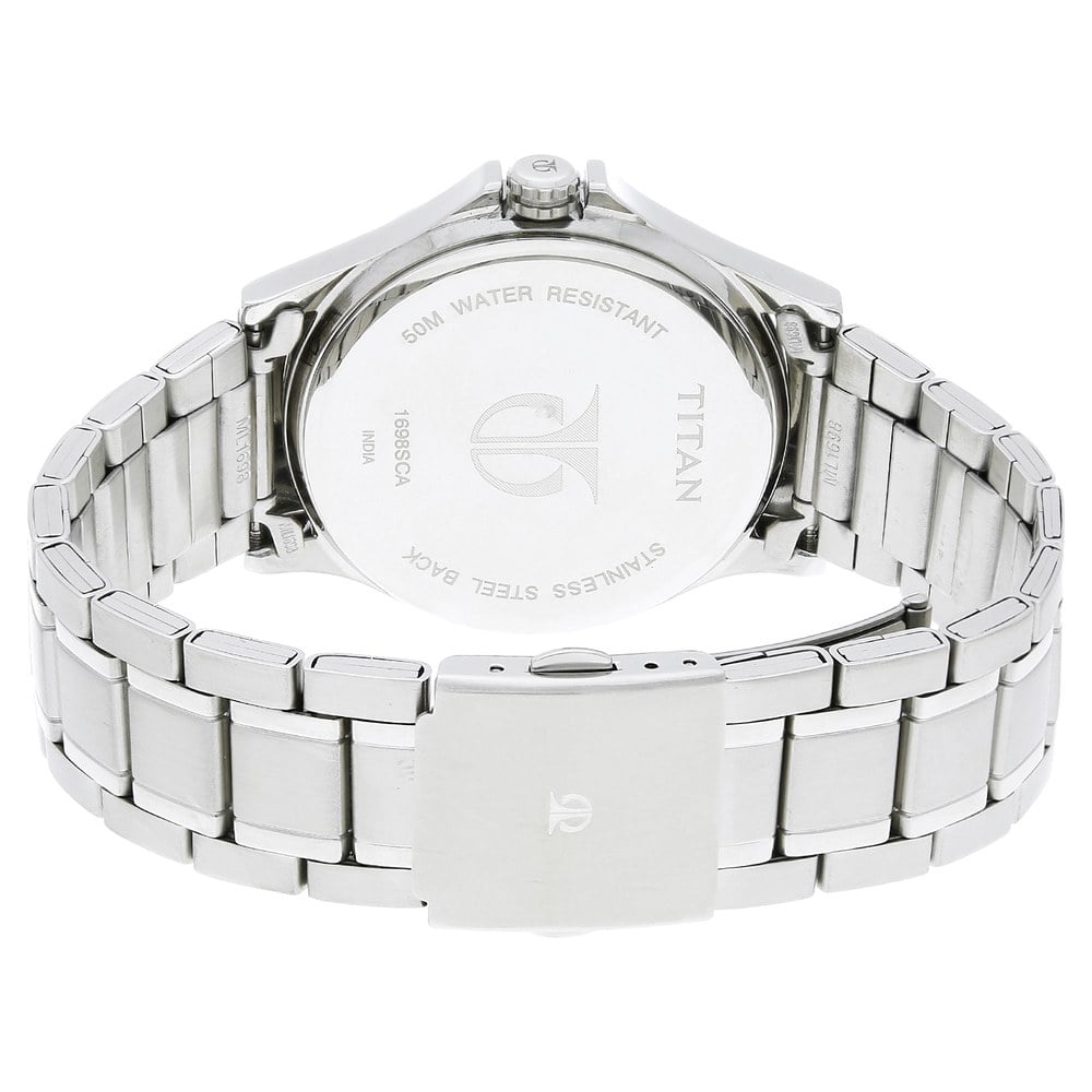 Titan Blue Dial Quartz Multifunction Stainless Steel Strap watch for Men