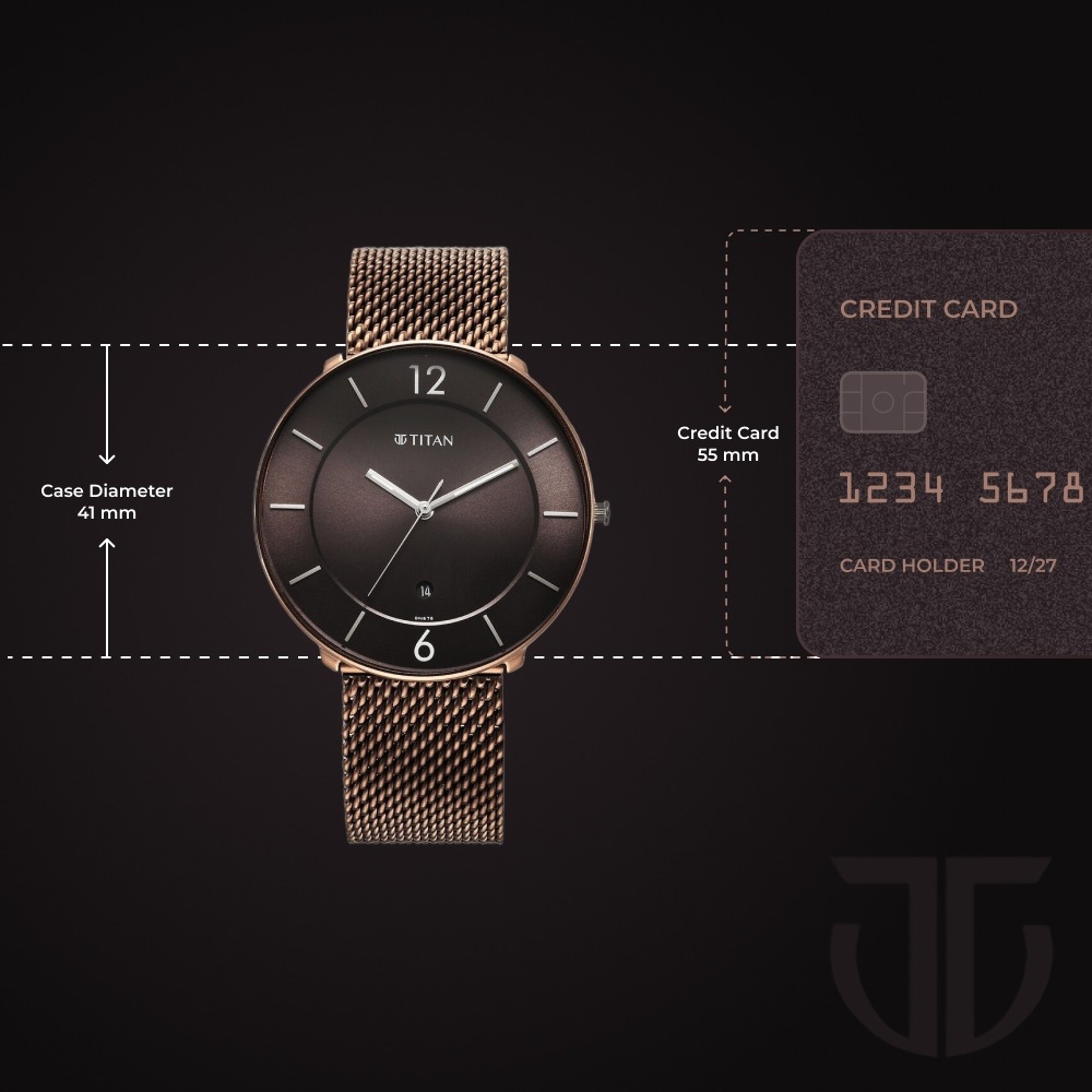 Titan Neo Splash Quartz Analog with Date Brown Dial Stainless Steel Strap Watch for Men