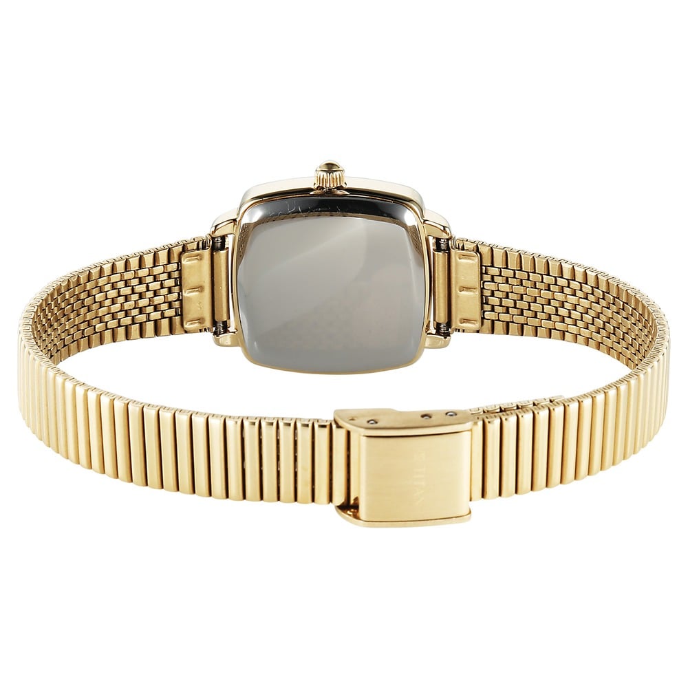 Titan Raga Showstopper Quartz Analog Champagne Dial Metal Strap Watch For Women