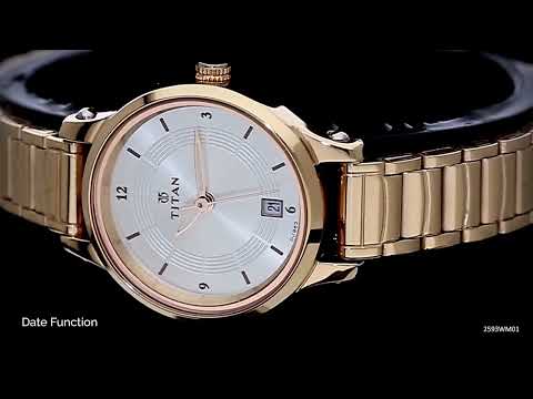 Titan Quartz Analog with Date Silver Dial Stainless Steel Strap Watch for Women