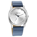 Fastrack Stunners Quartz Analog Silver Dial Leather Strap Watch for Guys