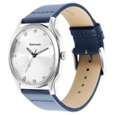 Fastrack Stunners Quartz Analog Silver Dial Leather Strap Watch for Guys