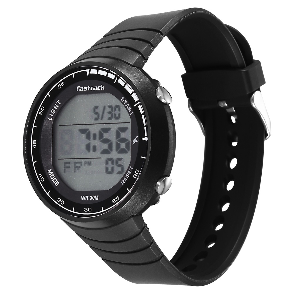 Fastrack StreetStyle Digital Dial Black Polyether Strap Watch For Unisex