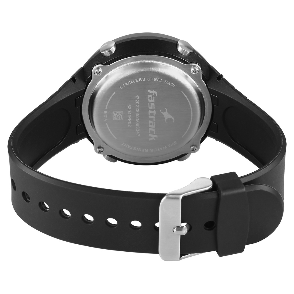 Fastrack StreetStyle Digital Dial Black Polyether Strap Watch For Unisex