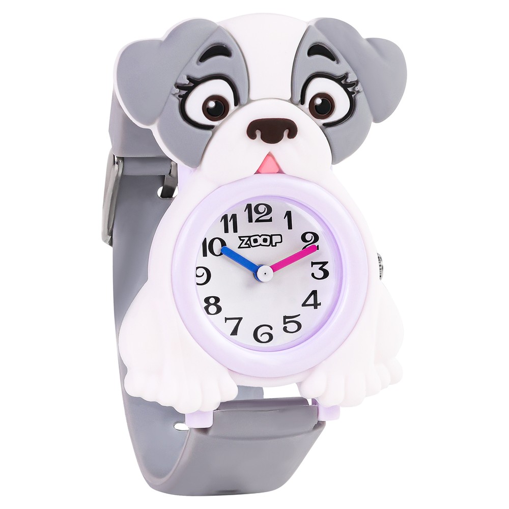 Zoop Analog Doggy Watch with White Dial & Grey Strap for Boys Girls Kids, from House of Titan