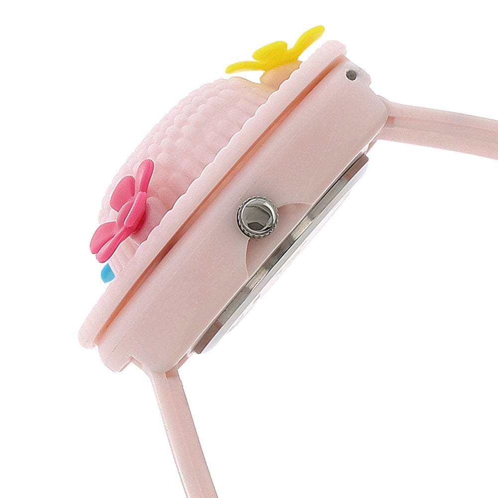 Zoop Analog Watch with Golden Dial & Pink Strap for Girls Kids, from House of Titan