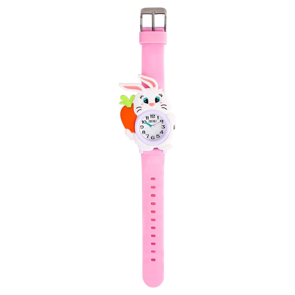Zoop Analog Bunny Rabbit Watch with White Dial & Pink Strap for Boys Girls Kids, from House of Titan