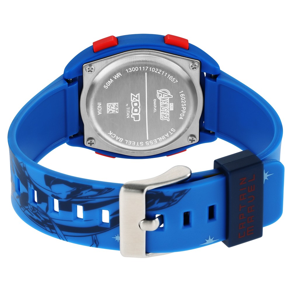 Zoop Captain Marvel Digital Watch with Digital Dial & Blue Strap for Boys Kids, from House of Titan