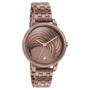 Fastrack Stunners Quartz Analog Brown Dial Stainless Steel Strap Watch for Girls