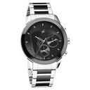Fastrack Cerame Quartz Multifunction Black Dial Steel & Ceramic Strap Watch for Guys
