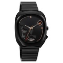Fastrack UFO Quartz Multifunction Black Dial Black Stainless Steel Strap Watch For Guys