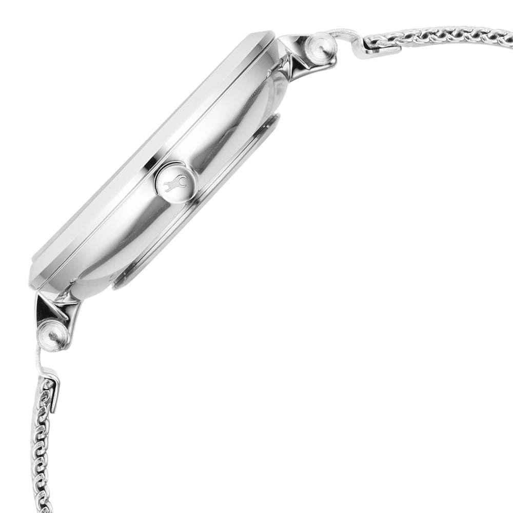 Fastrack Stunners X Quartz Analog Mother Of Pearl Dial Stainless Steel Strap Watch For Girls