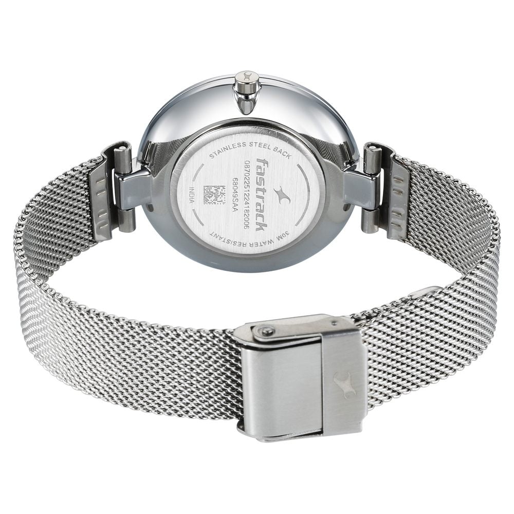 Fastrack Stunners X Quartz Analog Mother Of Pearl Dial Stainless Steel Strap Watch For Girls