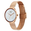 Titan Raga Memoirs Quartz Analog Mother Of Pearl Round Dial Rose Gold Metal Strap Watch For Women