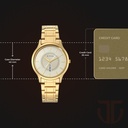 Titan Quartz Analog with Day and Date Yellow Dial Metal Strap Watch for Men