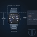 Titan Classique Slim Square Quartz Analog with Date Blue Dial Blue Stainless Steel Strap Watch For Men