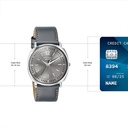 Sonata Poze Quartz Analog Grey Dial Grey Leather Strap Watch For Men
