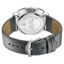 Sonata Poze Quartz Analog Grey Dial Grey Leather Strap Watch For Men