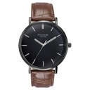 Sonata Poze Quartz Analog Black Dial Tan Leather Strap Watch For Men