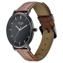 Sonata Poze Quartz Analog Black Dial Tan Leather Strap Watch For Men