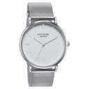 Sonata Poze Quartz Analog White Dial Silver Metal Strap Watch For Men