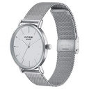 Sonata Poze Quartz Analog White Dial Silver Metal Strap Watch For Men