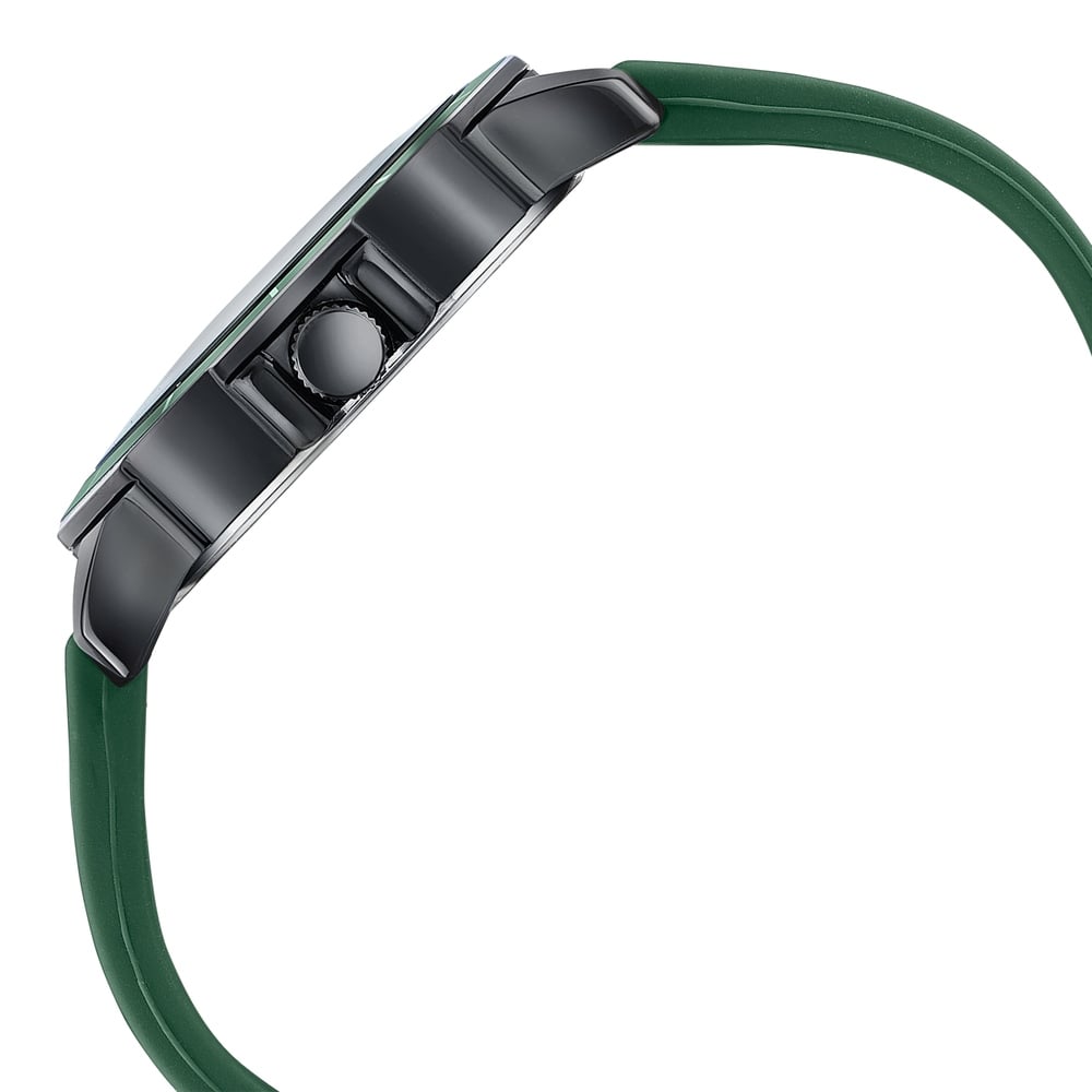 Sonata Poze Quartz Analog Green Dial Green Silicone Strap Watch For Men