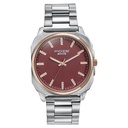 Sonata Poze Quartz Analog Red Dial Silver Metal Strap Watch For Men