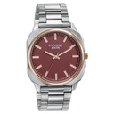Sonata Poze Quartz Analog Red Dial Silver Metal Strap Watch For Men