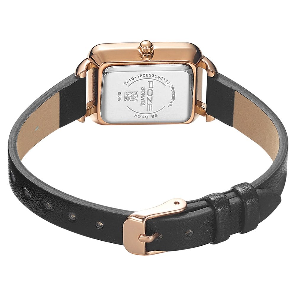 Poze by Sonata Quartz Analog White Dial PU Leather Strap Watch for Women