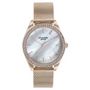 Sonata Poze Quartz Analog Mother of Pearl Dial Rose Gold Color Stainless Steel Strap Watch For Women