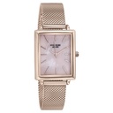 Sonata Poze Quartz Analog Pink Mother Of Pearl Dial Rose Gold Color Stainless Steel Strap Watch For Women