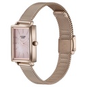 Sonata Poze Quartz Analog Pink Mother Of Pearl Dial Rose Gold Color Stainless Steel Strap Watch For Women