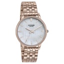 Sonata Poze Quartz Analog Mother of Pearl Round Dial Rose Gold Stainless Steel Strap Watch For Women