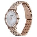 Sonata Poze Quartz Analog Mother of Pearl Round Dial Rose Gold Stainless Steel Strap Watch For Women